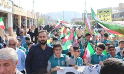راهپیمایی روز ۱۳ آبان در مسجدسلیمان برگزار شدق