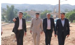 بازدید میدانی مدیرکل امورشهری و شوراهای استانداری خوزستان و شهردار مسجدسلیمان از پروژه جاده دسترسی فرودگاه