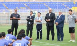 حضور دکتر ورناصری نماینده  مسجدسلیمان در جمع تیم فوتبال نفت مسجد سلیمان