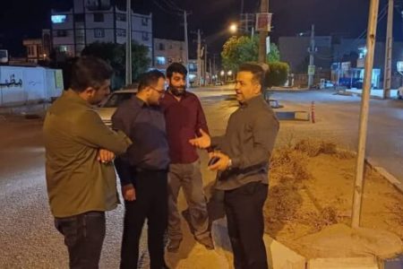 بازدید شبانه شهردار مسجدسلیمان  به همراه معاون خدمات شهری، امور زیربنایی و شهرسازی از مناطق سطح شهر جهت بررسی و رفع مشکلات