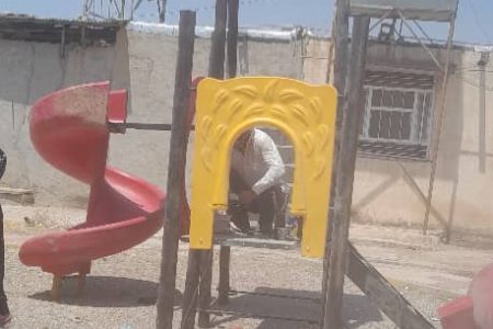 نصب ست وسایل بازی کودکان در بوستان فرهنگ بی بیان مسجدسلیمان