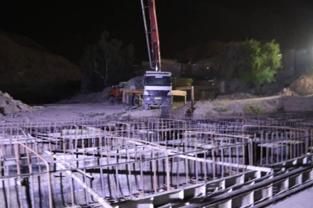آغاز عملیات بتن ریزی پل بلوار سوم شهری مسجدسلیمان