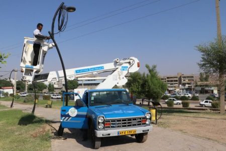 بهسازی و تامین روشنایی پارک ۱۱ هکتاری توسط شهرداری مسجدسلیمان