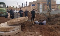 رفع مشکل آبگرفتگی جاده گلف با اقدام جهادی شهرداری مسجدسلیمان