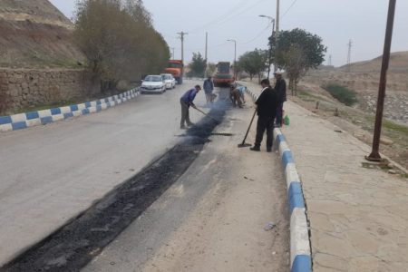 ساماندهی مسیر تپه شهدای گمنام نفتک با ترمیم و اجرای آسفالت نوار حفاری