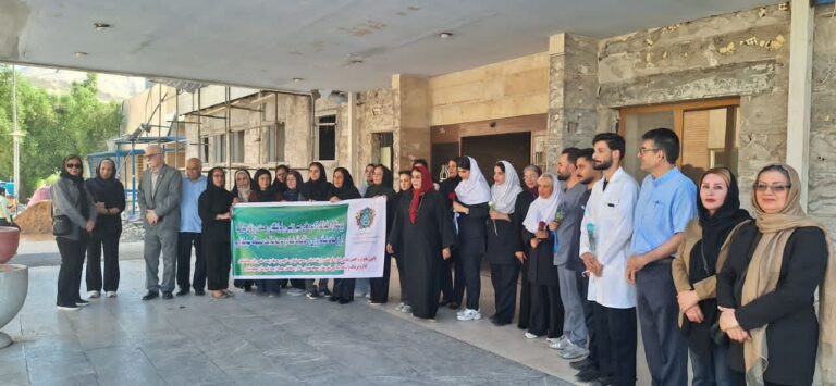 تجلیل فعالان فرهنگی، هنری و محیط‌زیستی از پرستاران بیمارستان ۲۲ بهمن مسجدسلیمان